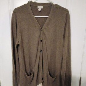 Logo Lori Goldstein Green Floral bottom dress shirt